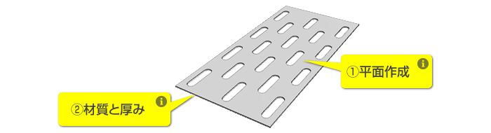 平面板曲げ解析　板厚が均一な形状