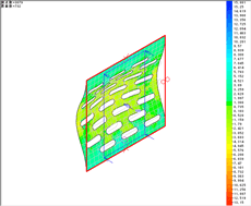 平面板曲げ解析　最大応力等値線図
