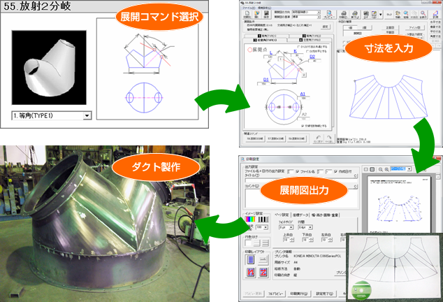 製缶業務全般に使える、板取り展開図